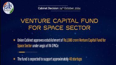 Cabinet Approves INR 1,000 Crore VC Fund Under IN-SPACe To Propel Space Sector, Boost Employment (Watch Video)