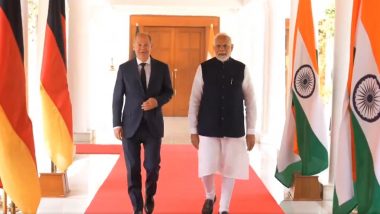 PM Narendra Modi, German Chancellor Olaf Scholz Meet Ahead of 18th Asia-Pacific Conference of German Business (Watch Video)