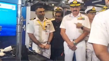 ‘Swavlamban 2024’: Indian Navy Chief Dinesh Tripathi Inaugurates 2-Day Exhibition at Delhi’s Bharat Mandapam (Watch Videos)