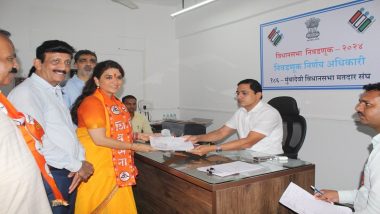 Shiv Sena Leader Shaina NC Files Her Nomination From Mumbadevi Seat for Maharashtra Assembly Elections 2024 (See Pics and Video)