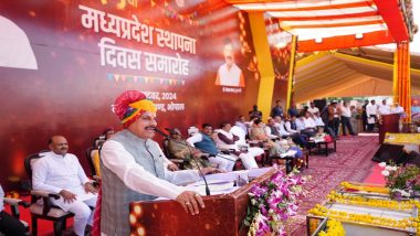 Madhya Pradesh Foundation Day 2024: CM Mohan Yadav Kick-Starts Celebrations at Lal Parade Ground in Bhopal (See Pics and Video)