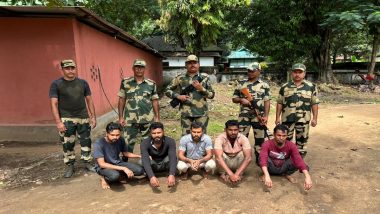 Meghalaya: 5 Bangladeshi Nationals Arrested by BSF While Attempting to Illegal Cross Into Bangladesh From Dalu (See Pic)