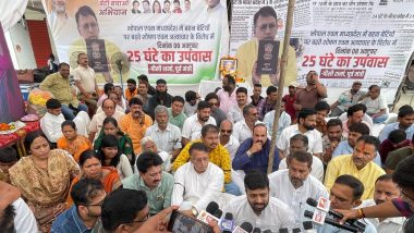 Bhopal: Congress Leader PC Sharma Holds 25-Hour Fast To Protest Against Rape Incidents Involving Minors, Demands Capital Punishment for Rapists (See Pics and Video)