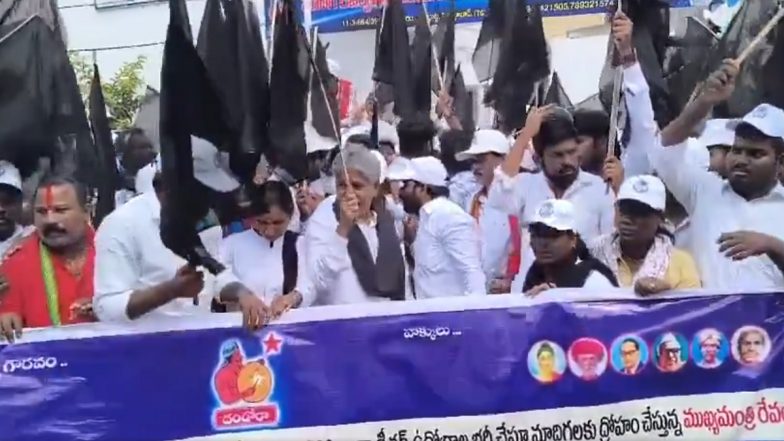 Police Stop ‘Unpermitted’ MRPS Protest Rally To Tank Bund Over SC Sub-Categorisation in Hyderabad