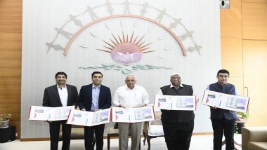 World Post Day 2024: Gujarat CM Bhupendra Patel Releases Commemorative Postal Stamp for Mundra Port on Its Silver Jubilee (See Pics)