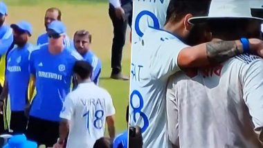 Virat Kohli Gifts Bat to Shakib Al Hasan After Bangladesh Cricket Team Star’s Potential Last Test Match, Has Friendly Chat With Him Following IND vs BAN 2nd Test 2024 (Watch Video)