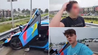 YouTuber Jack Doherty Crashes His USD 200,000 McLaren Sports Car While Texting and Driving, Asks Injured Friend To Record Livestream After Crash, Disturbing Videos Go Viral