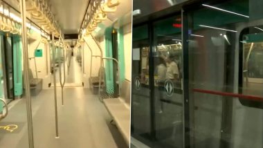 Mumbai’s 1st Underground Metro Corridor, Aqua Line’s Phase-1, Stretching From Bandra-Kurla Complex to Aarey Opens for Public (Watch Videos)