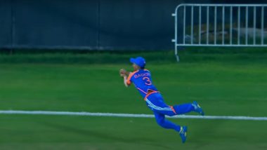 Ayush Badoni Takes Stunning Catch to Dismiss Muhammad Jawadullah During IND A vs Oman ACC Men's T20 Emerging Teams Asia Cup 2024 (Watch Video)