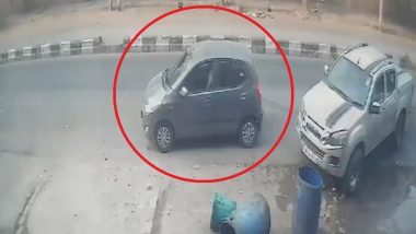 Delhi Blast Caught on Camera: CCTV Video Footage Shows Exact Moments of Explosion Outside CRPF School in Rohini, Police Probing Possible Khalistani Link