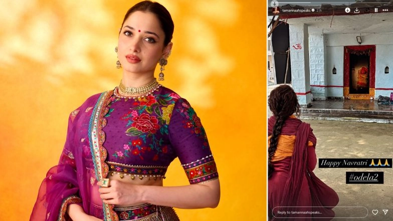 'Odela 2': Tamannaah Bhatia Shares Festive Navratri Wishes in Stunning Temple Look
