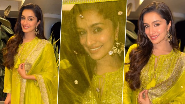 Navratri 2024: Shraddha Kapoor Dazzles in Traditional Green Suit for Festive Celebrations; Fans Flood Her Post With Best Wishes (Watch Video)