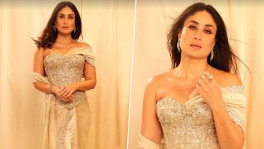 ‘Singham Again’: Kareena Kapoor Khan Dazzles in Glamorous Corset Saree at Movie Trailer Launch (View Pics)