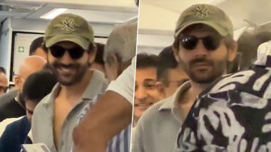 ‘Bhool Bhulaiyaa 3’: Kartik Aaryan Heads to Jaipur for Exciting Trailer Launch Event (View Pics)