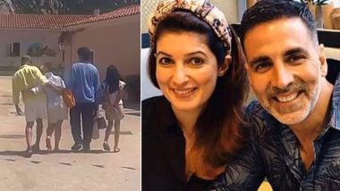 Akshay Kumar and Twinkle Khanna ‘Embarrass’ Their Kids With Fun Dance Moves While Walking; Says, ‘Why Walk When You Can Dance?’ (Watch Video)