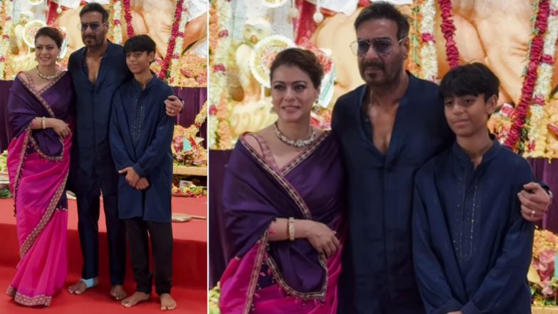 Navratri 2024: Ajay Devgn Joins Kajol and Son Yug for Special Durga Puja Pandal Visit