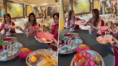 Shilpa Shetty, Mira Kapoor and More Gather for Karwa Chauth Celebration at Sunita Kapoor’s Residence (Watch Video