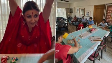 Diwali 2024: Soha Ali Khan Shares Heartwarming Family Moments Playing Tambola and Cards (Watch Video)