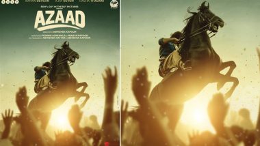 ‘Azaad’: Ajay Devgn Unveils Title and First Look of Upcoming Film Featuring Nephew Aaman Devgan and Raveena Tandon’s Daughter Rasha Thadani (View Poster)