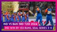 IND vs BAN 3rd T20I 2024 Stat Highlights: Sanju Samson Shines as India Beat Bangladesh By 133 Runs, Win Series 3-0