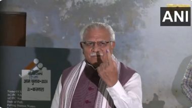 Haryana Assembly Elections 2024 Polling: Voting Begins for 90 Seats in State After Days of Hectic Campaigning by Congress and BJP; Union Minister Manohar Lal Khattar Cast His Vote, Says ‘Will Form Government for 3rd Time’ (Watch Video)