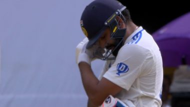 Rohit Sharma Wicket Video: Watch India Captain's Unfortunate Dismissal As Ball Trickles Onto the Stumps After He Defends It During IND vs NZ 1st Test 2024