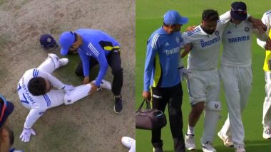 Rishabh Pant Limps Off The Field After Injuring His Troubled Right Knee During IND vs NZ 1st Test 2024, Dhruv Jurel Takes Up Wicket-Keeper's Role