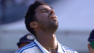 Washington Sundar Heaves Sigh of Relief After Dismissing Tom Latham During IND vs NZ 2nd Test 2024, Video Goes Viral