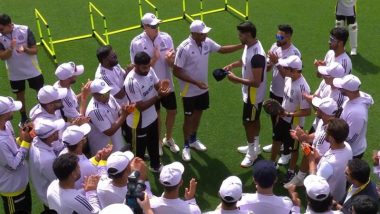 IND vs AUS 1st Test Border-Gavaskar Trophy 2024-25: Harshit Rana Handed International Debut, Receives India Test Cap From Ravi Ashwin Ahead of Series Opener at Perth