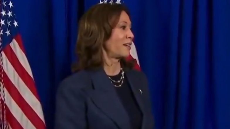 US Presidential Elections 2024: Vice President Kamala Harris Casts Mail-In Vote, Stays Silent on California’s Proposition 36 (Watch Videos)