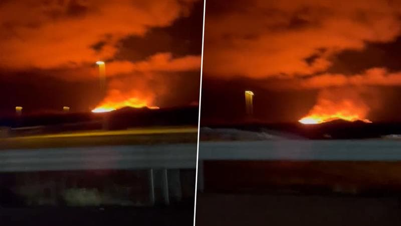 Volcano Eruption in Iceland: Evacuation Underway in Grindavik As Volcano Erupts for 7th Time This Year (See Pics and Videos)