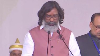 Hemant Soren Sworn in As Jharkhand CM: JMM Leader Takes Oath As Chief Minister, Rahul Gandhi, Mamata Banerjee Attend Swearing-In Ceremony (Watch Video)