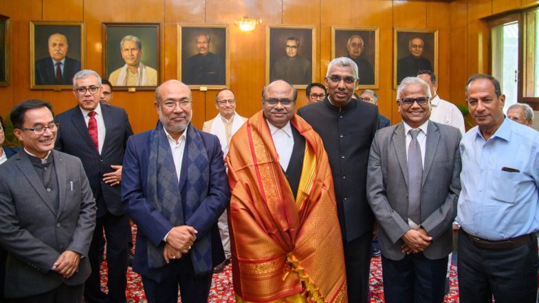 Manipur HC Gets New Chief Justice: D Krishnakumar Sworn-In As 8th Chief Justice of State High Court, CM Biren Singh Attends Oath Taking Ceremony (See Pics)