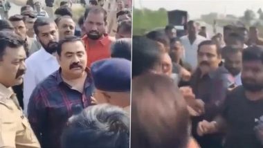 Maharashtra Assembly Elections 2024: Altercation Reported Between Shiv Sena Nominee Suhas Kande, Independent Candidate Sameer Bhujbalin in Nandgaon (Watch Video)