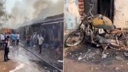 Navsari Fire: Blaze Erupts at Transport Warehouse in Gujarat&rsquo;s Bilimora, Video Surfaces