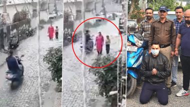 Dehradun Shocker: Man Riding Scooty Inappropriately Touches Woman Walking on Road With Child in Uttarakhand, Arrested After CCTV Video Went Viral