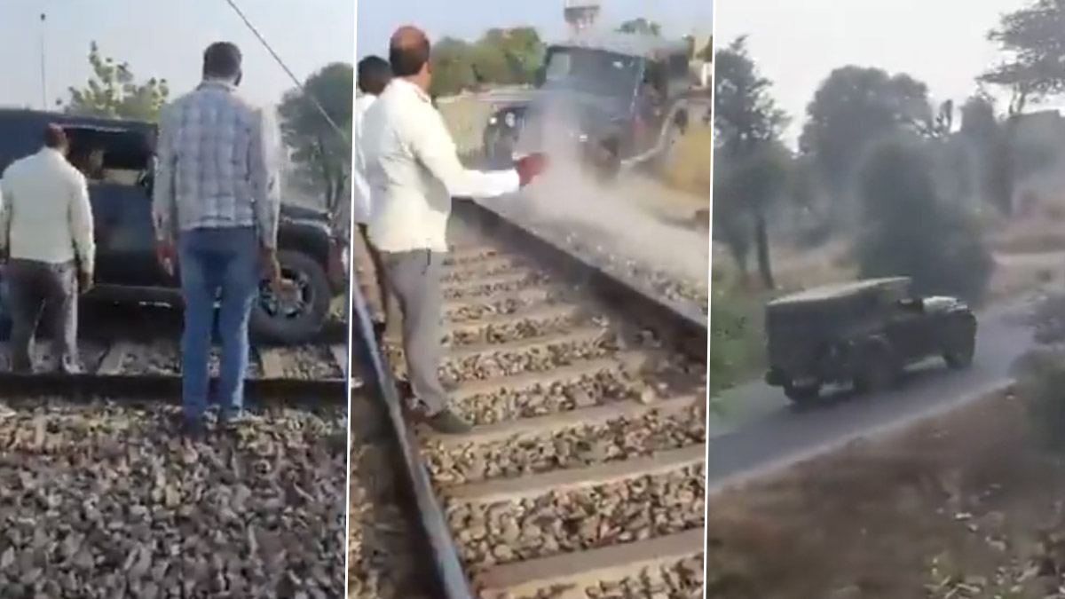 Jaipur: 'Drunk' Man Drives SUV on Railway Track To Film Reels, Vehicle Gets  Stuck (Watch Video) | 📰 LatestLY