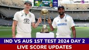 India vs Australia Live Score Updates of 1st Test 2024 Day 2: Get Toss Winner Result, Live Commentary and Full Scorecard Online of IND vs AUS Border Gavaskar Trophy 2024-25 Cricket Match