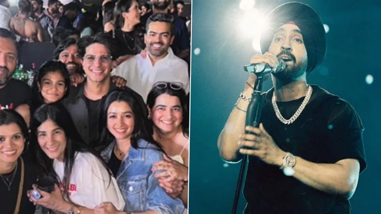 Dulquer Salmaan and Wife Amal Sufiya Enjoy Diljit Dosanjh's Hyderabad Concert With Celebrity Stylist Harmann Kaur and Friends (Watch Video)