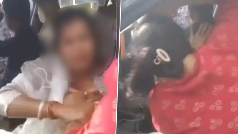 Ujjain Sarpanch Jitendra Mali Caught Red-Handed With 'Girlfriend' Outside Hotel, Video of His Wife Thrashing Other Woman Goes Viral