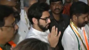 Aaditya Thackeray, Telangana CM Revanth Reddy Visit Tirupati Balaji Temple in Worli Ahead of Maharashtra Assembly Elections (Watch Video)