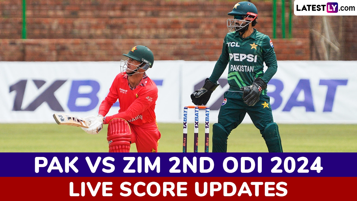 PAK Win By 10 Wickets | Pakistan vs Zimbabwe Highlights of 2nd ODI 2024:  Saim Ayub, Abrar Ahmed Shine as Mohammad Rizwan and Co Level Series 1-1 |  🏏 LatestLY