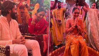 Naga Chaitanya and Sobhita Dhulipala’s Pre-Wedding Festivities Begin; Check Out Couple’s Pics From Their Haldi Ceremony and Mangala Snanam!