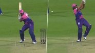 Unorthodox Batting by Keiron Pollard! Unusual Style of Batting Amuses Fans as Star West Indian Batter Goes Behind Stumps to Connect for Sixer During Abu Dhabi T10 League 2024 (Watch Video)