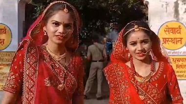 Rajasthan By-Election 2024: 2 Brides Cast Votes in Bridal Attire at Dausa Polling Station (Watch Video)