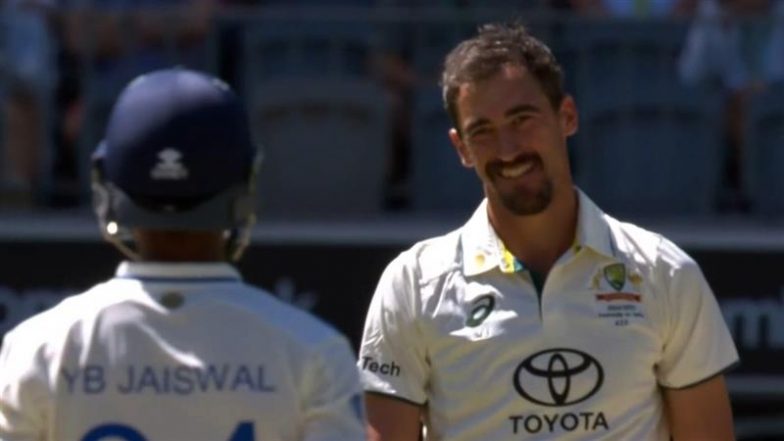 ‘It is Coming Too Slow' Yashasvi Jaiswal Teases Mitchell Starc For His Bowling During IND vs AUS 1st Test 2024 Day 2 (Watch Video)