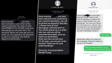 US: Racist Text Messages Referencing Slavery Sent to Several Black People After Donald Trump’s Victory in Presidential Election, FBI Responds