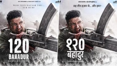 '120 Bahadur': Farhan Akhtar Pays Tribute to Heroes of Rezang La With New Posters, Introduces His Character as Major Shaitan Singh (View Pics)