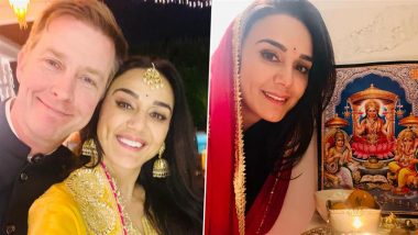 Preity Zinta Enjoy ‘Diwali Vies’ With Hubby Gene Goodenough and Mother Nilprabha Zinta; ‘Lahore 1947’ Actress Shares Happy Pictures From Festive Celebrations