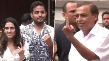 Maharashtra Assembly Elections 2024: Mukesh Ambani and Family Cast Their Votes in Mumbai (Watch Video)